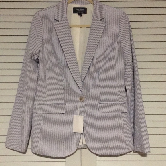 Lands' End Seersucker One Button Blazer - Picture 1 of 7